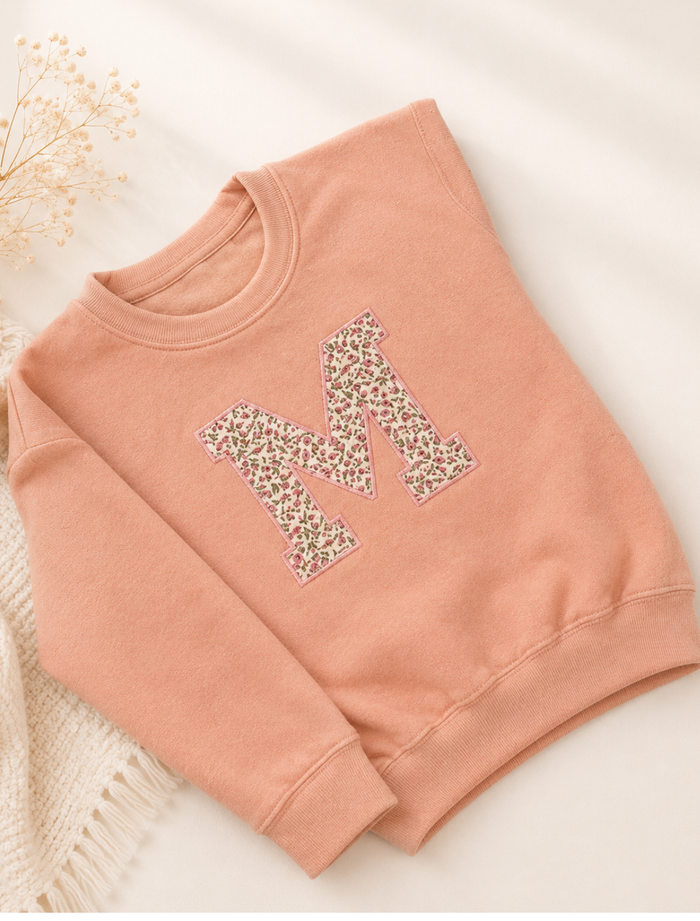Rose Applique Initial Jumper