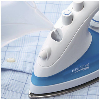 Russell Hobbs 760W Steam Glide Travel Iron - White & Blue | 22470 from DID Electrical - guaranteed Irish, guaranteed quality service. (6890781180092)