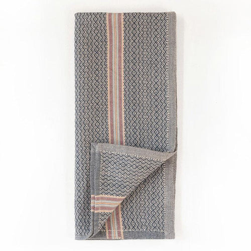 Textile with geometric pattern on a white background