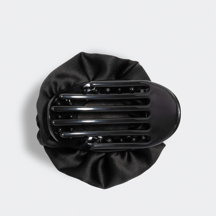 KITSCH Satin Rosette Flat Cloud Clip Black Medium — product detail