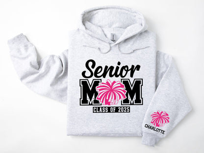 Senior Mom Personalized Cheer Hoodie Sweatshirt