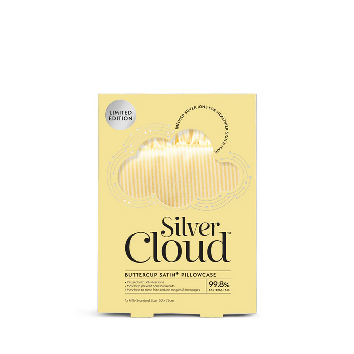 Silver Cloud Satin Frilly Pillowcase with Silver Ions - Buttercup