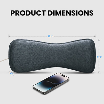 Pillow Speaker for Sleeping with low-volume audio, product size 460mm × 160mm × 33mm.