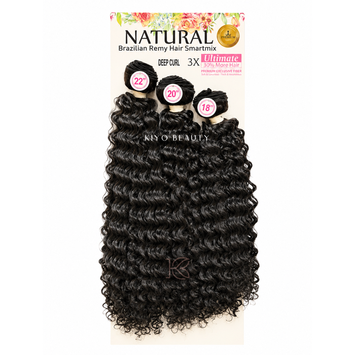 Smart Braid Natural Bundle Deep Curl 3X (1B) Natural Black