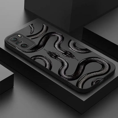 A black snake on a black background