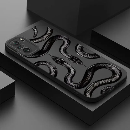A black snake on a black background