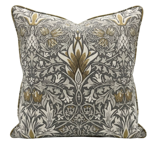 Snakeshead Pillow Cover in Grey Gold
