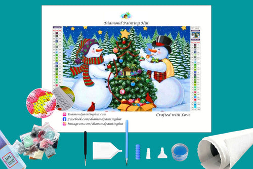 Snowmen Christmas Tree Diamond Painting