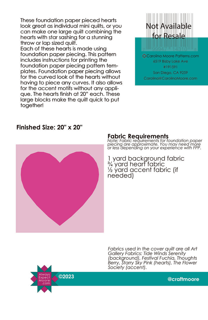 Solid Heart - Foundation Pieced Heart (Digital Download)