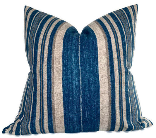 Striped Pillow Cover in Indigo