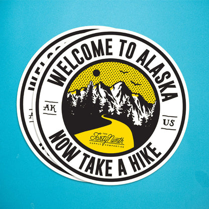 Take A Hike Black Sticker