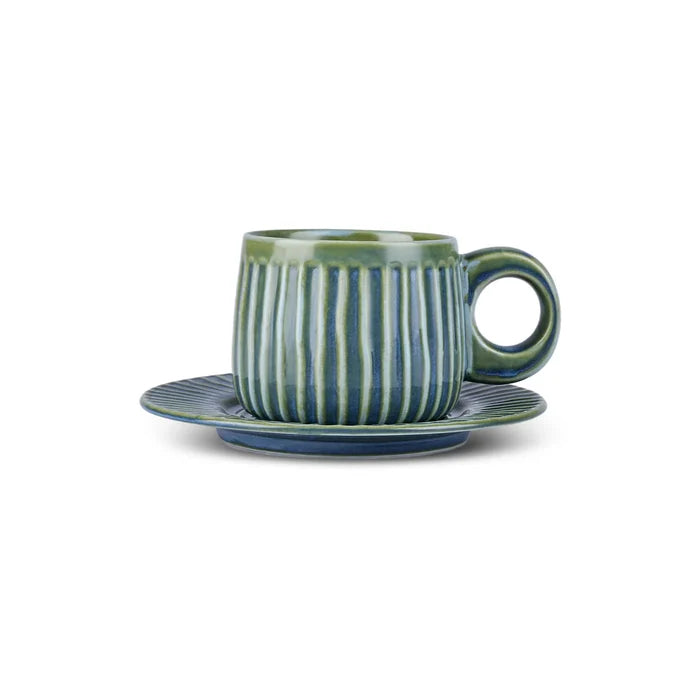 Tasse à Thé Karaca Arthur Vert & Bleu, 260 ml