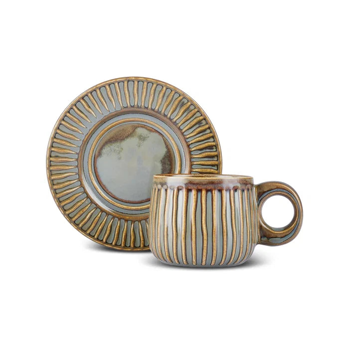 Tasse à Thé Karaca Arthur Vert & Bleu, 260 ml