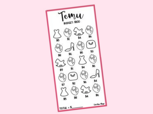 Temu | Savings Insert or Cash Envelope | Square | 100