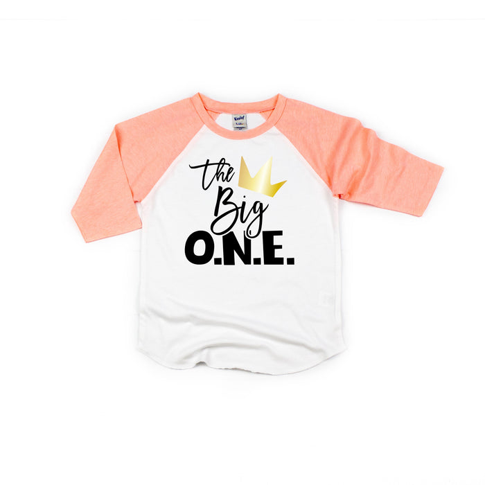 "The Big One Crown" Crown Personalized 1st Birthday Raglan