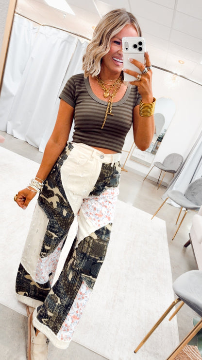 The Bohemian Patchwork Pants-Camo