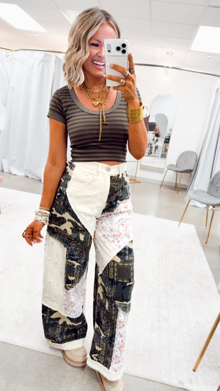 The Bohemian Patchwork Pants-Camo