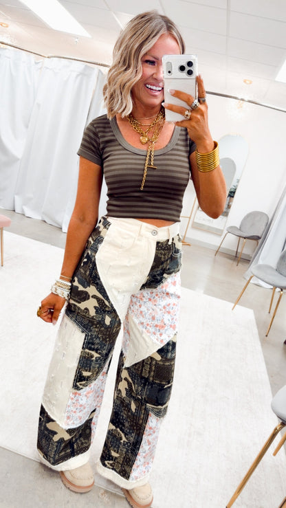 The Bohemian Patchwork Pants-Camo