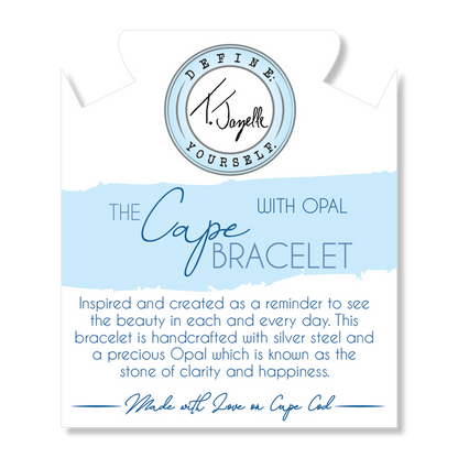 The Cape Bracelet - Silver Steel with Purple Opal Ball