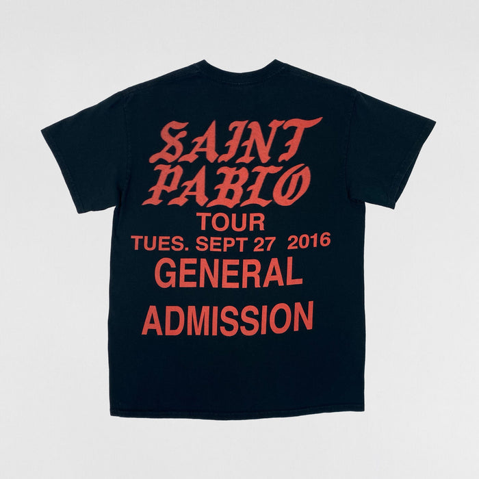 The Life of Pablo 2016 Saint Pablo Tour 'General Admission' Tee In Black