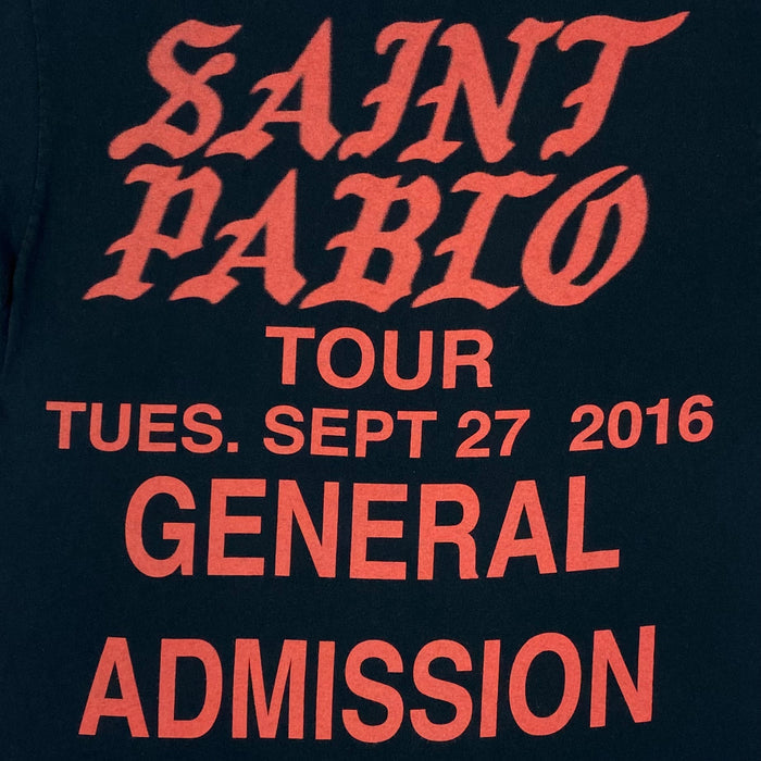 The Life of Pablo 2016 Saint Pablo Tour 'General Admission' Tee In Black