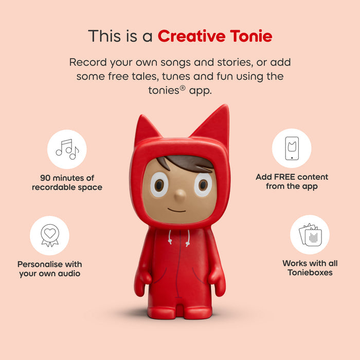 Tonies - Toniebox 2 - Sunset Red Starter Set with Creative Rubie - Mabel & Fox
