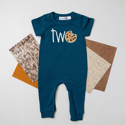 "Two Cookie" Slim Fit Short Sleeve 2nd Birthday Romper