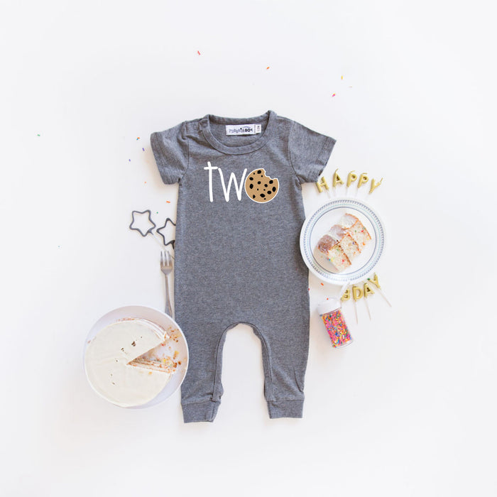 "Two Cookie" Slim Fit Short Sleeve 2nd Birthday Romper