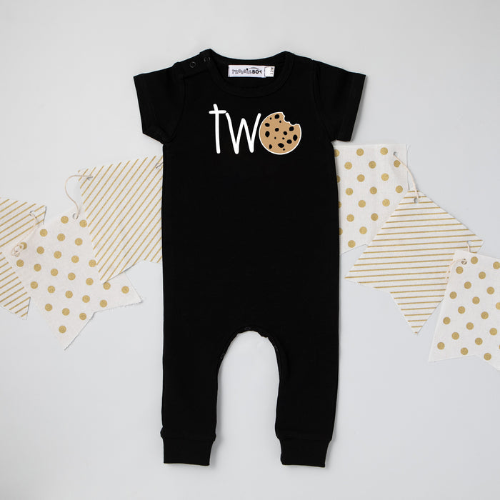 "Two Cookie" Slim Fit Short Sleeve 2nd Birthday Romper