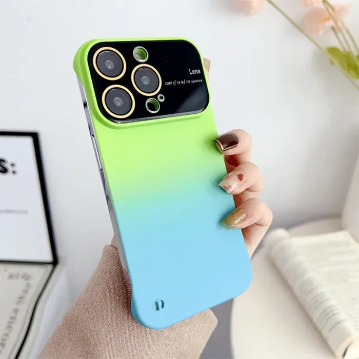 a woman holding a phone case with a camera