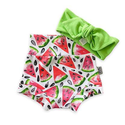 Watermelon Bummies with Lime Green Headband