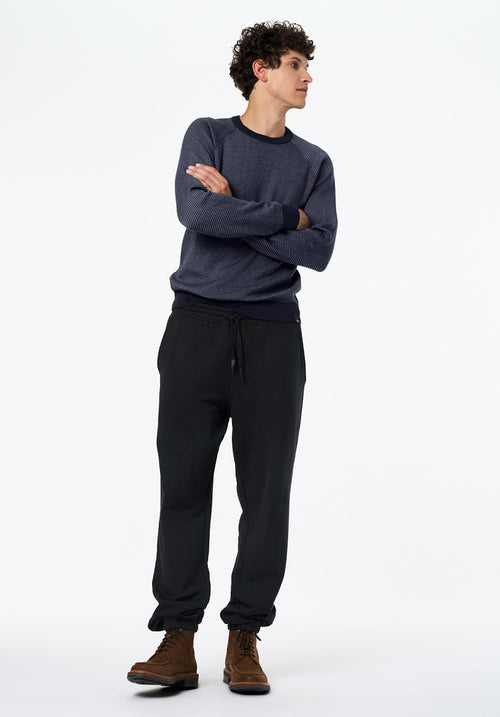 Buffalo Men Sweaters Navy Knit Sweatshirt Textured Knit Crew Neck