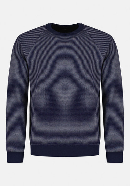 Buffalo Men Sweaters Navy Knit Sweatshirt Textured Knit Crew Neck