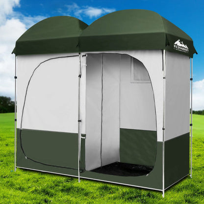 Weisshorn Double Camping Shower Toilet Tent Outdoor Portable Change Room Green-Home Living Store-Sporting Goods > Outdoor Recreation > Camping & Hiking > Tents