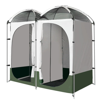 Weisshorn Double Camping Shower Toilet Tent Outdoor Portable Change Room Green-Home Living Store-