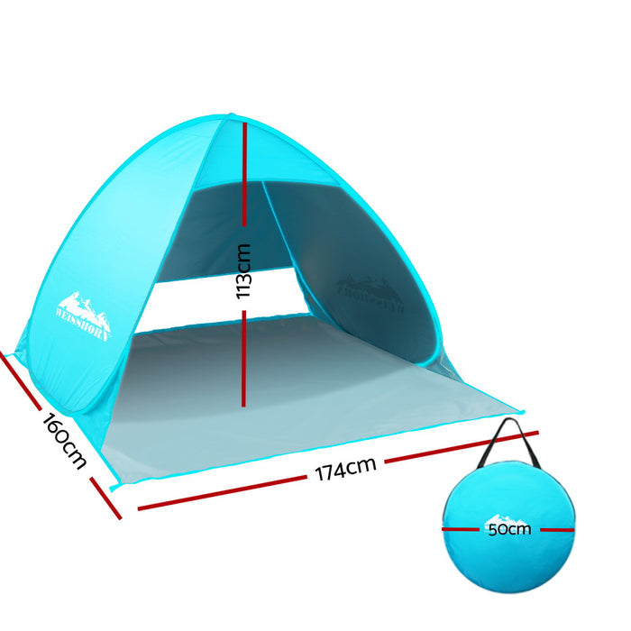Weisshorn Pop Up Beach Tent Camping Hiking 3 Person Sun Shade Fishing Shelter-Home Living Store-