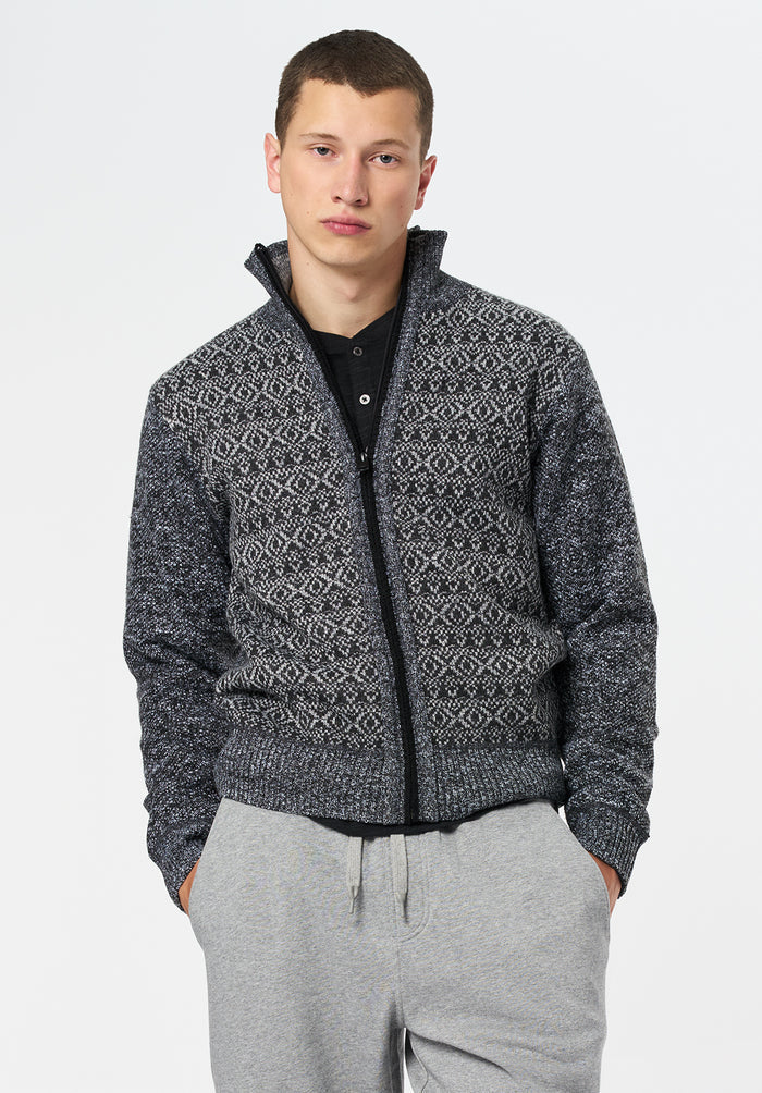 Buffalo Men Sweaters Grey Knit Sweaters Cotton Blend Relaxed Fit