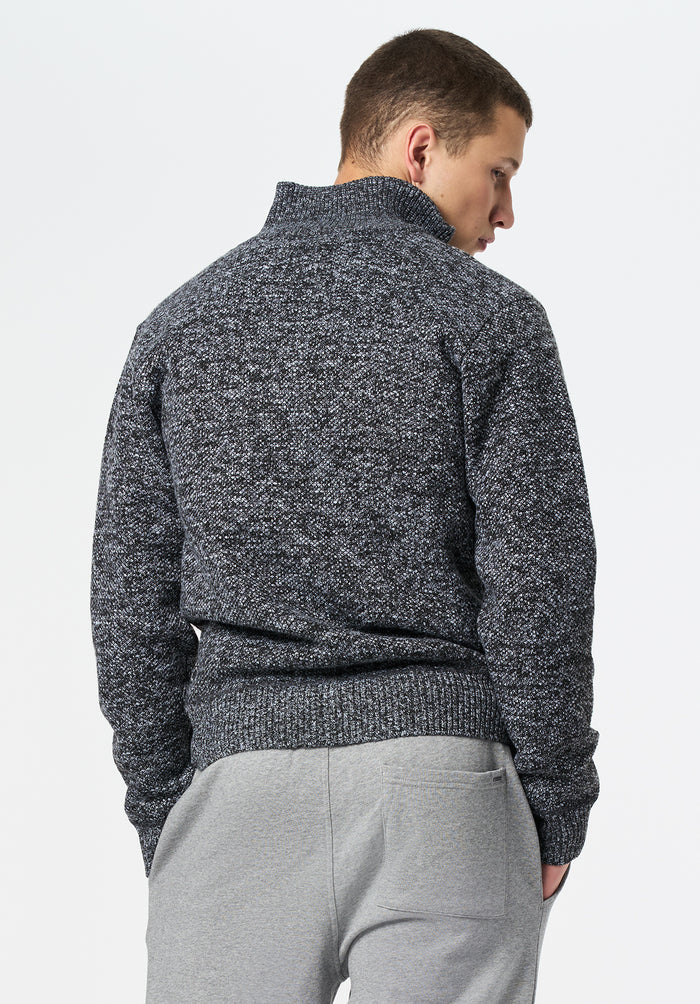 Buffalo Men Sweaters Grey Knit Sweaters Cotton Blend Relaxed Fit
