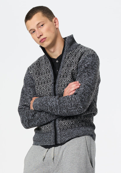 Buffalo Men Sweaters Grey Knit Sweaters Cotton Blend Relaxed Fit