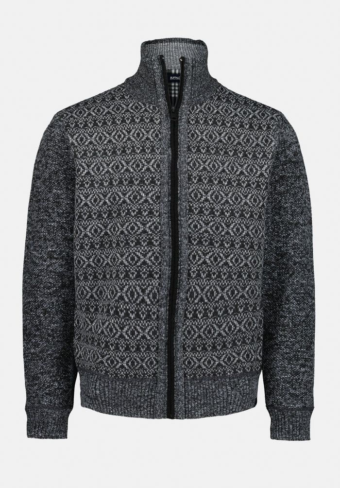 Buffalo Men Sweaters Grey Knit Sweaters Cotton Blend Relaxed Fit