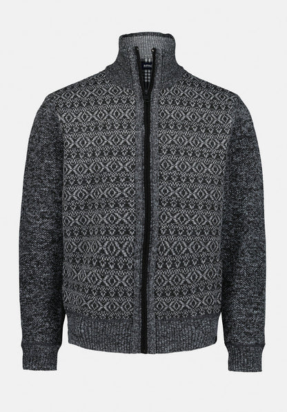 Buffalo Men Sweaters Grey Knit Sweaters Cotton Blend Relaxed Fit