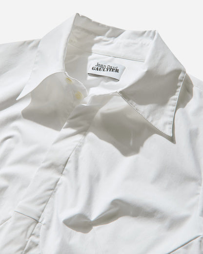 Jean Paul Gaultier Wmns Stretch Cotton Shirt With Body Detail White Shirts Longsleeve Shirt 25-34-F-CH097-C071 01