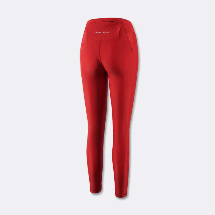 Womens DV + NB Pocketed Long Tights - Goji Red