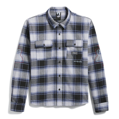 adidas - x Mark Gonzales Flannel Shirt (Black / Muted Purple / Halo Silver)