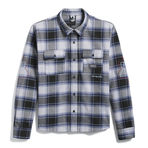adidas - x Mark Gonzales Flannel Shirt (Black / Muted Purple / Halo Silver)