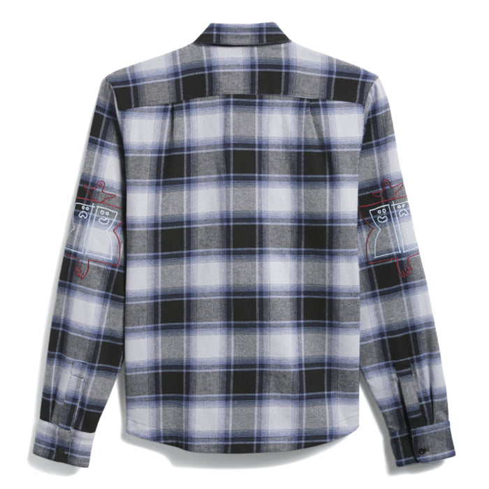 adidas - x Mark Gonzales Flannel Shirt (Black / Muted Purple / Halo Silver)