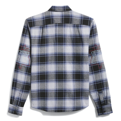 adidas - x Mark Gonzales Flannel Shirt (Black / Muted Purple / Halo Silver)