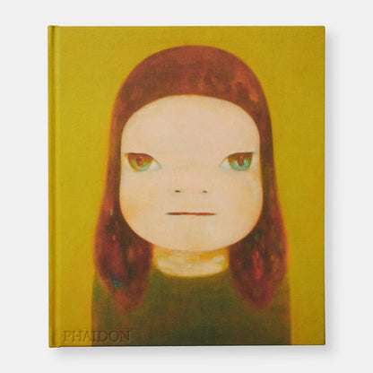 Book cover with a stylized illustration of a girl's face on a yellow background
