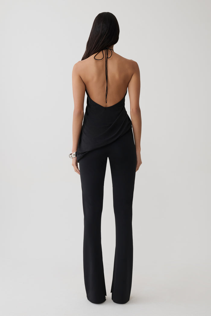 Yuna Draped Hardware Top - Black