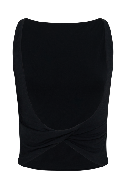 Yura Backless Twist Top - Black